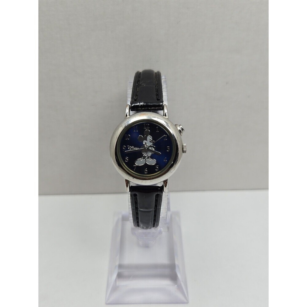 Disney by Seiko Mickey Mouse Musical Quartz Watch Navy Dial Leather New Battery